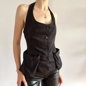 Elegant Black Halter Tank Top